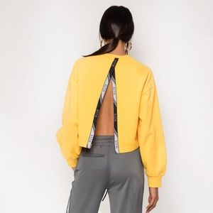 Kith Anja Open Back Yellow Cropped Sweatshirt
